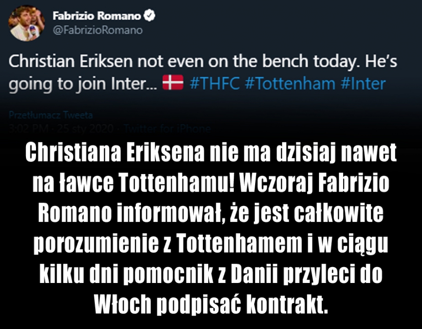 NOWE WIEŚCI w sprawie transferu Eriksena!